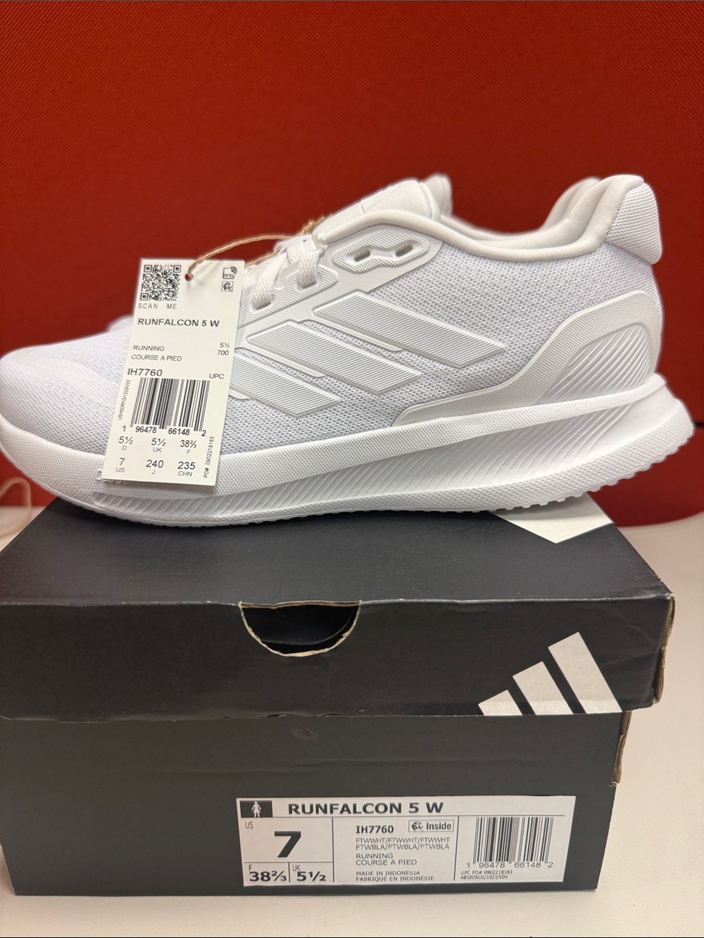 adidas Runfalcon 5 W White Athletic Shoes